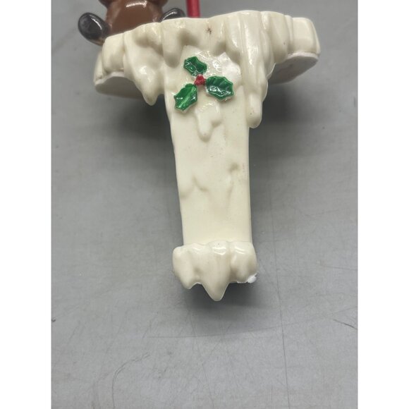 Vintage Design Plastic Christmas Stocking Holder Reindeer 1980s Kitsch READ - Picture 4 of 6
